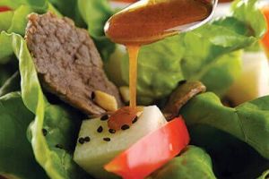 Ensalada con carne de res y vinagreta de tamarindo