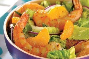 Ensalada de camarones con mandarinas