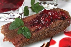 Tamal de chocolate y frutos rojos