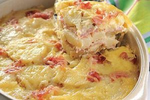 Gratín de papa y jamón
