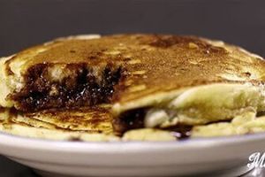 Hot cakes rellenos de nutella