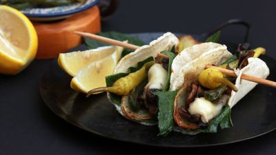 Tacos rellenos de champiñones