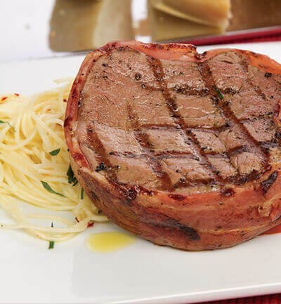 Receta de Filete a la parrilla con pasta y verduras asadas » Cocina con