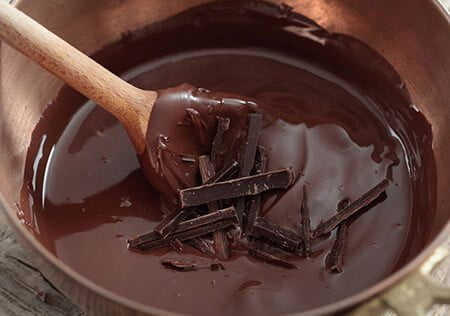 Chocolate fundido en el microondas