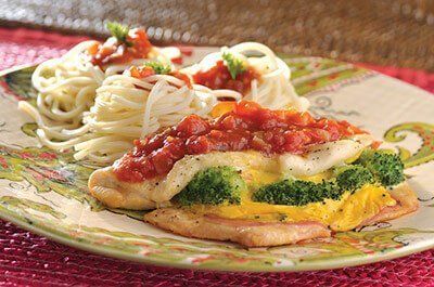 Milanesas de pollo florentinas