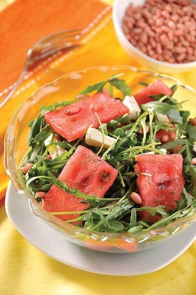 Ensalada de arúgula con sandía