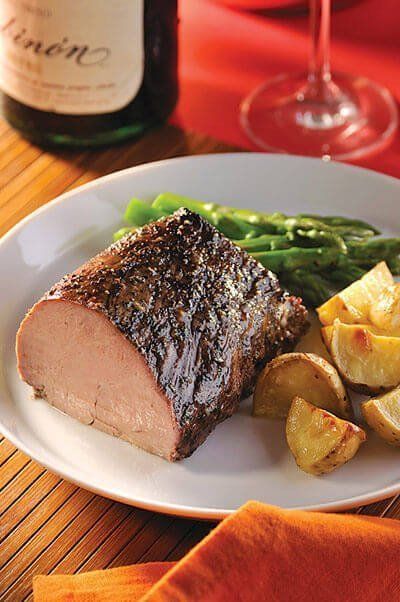 Lomo glaseado con miel