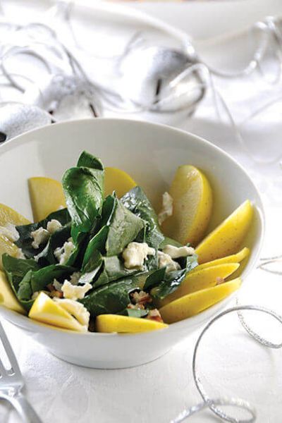 Ensalada de manzana y espinacas