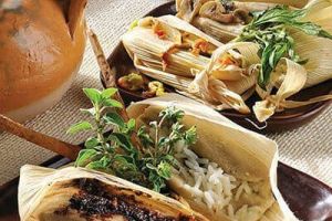 Tamales de champiñones y de flor de calabaza