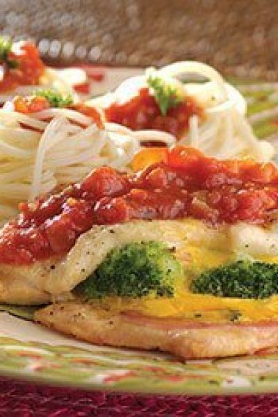 Milanesas de pollo florentinas