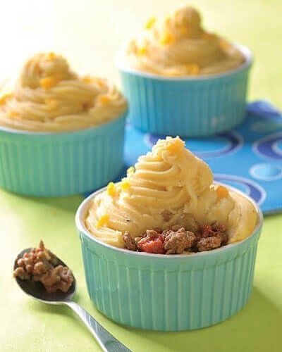 Tacitas  de carne  molida con  tapa de papa