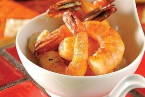 Camarones con salsa cremosa