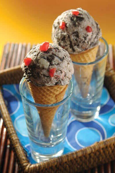 Helado de yogurt con galletas