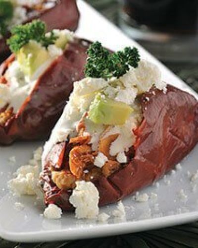 Chiles  rellenos de tinga