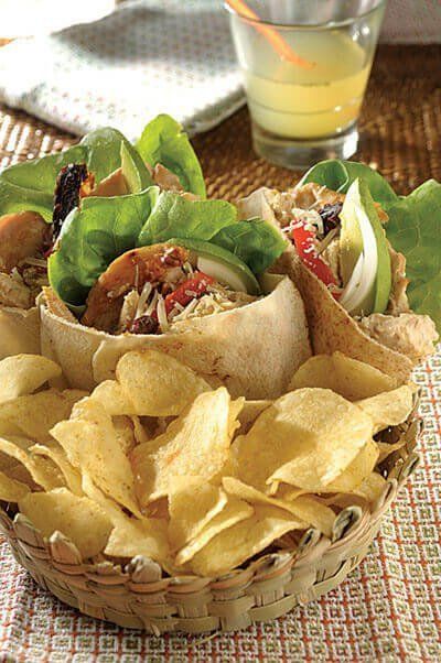 Pitas con pollo y verduras