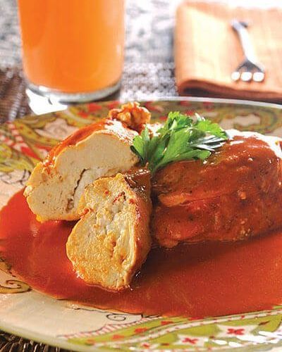 Pechuga de pollo en salsa de naranja y tequila