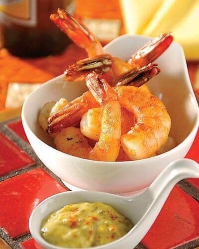 Camarones con salsa cremosa