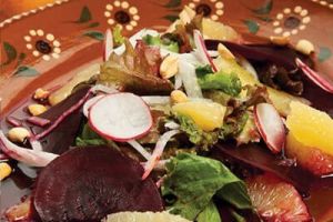 Ensalada navideña con aderezo de naranja