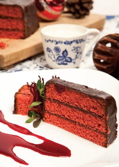 Pastel de jamaica y chocolate