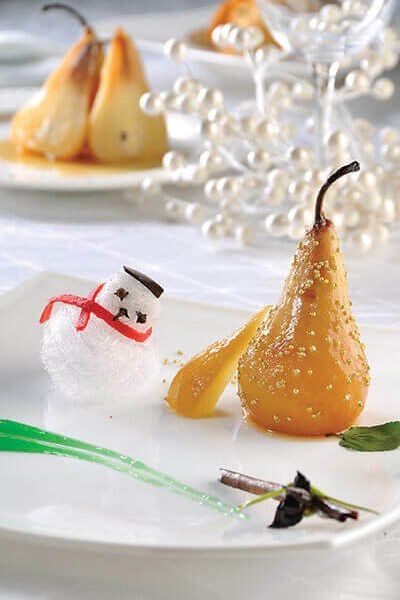 Peras navideñas al tequila