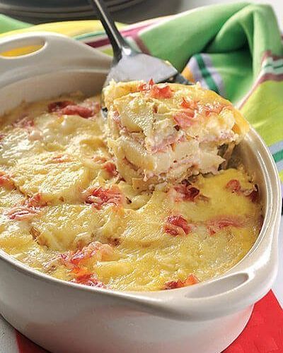 Gratín de papa y jamón