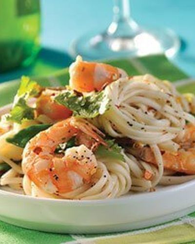 Pasta con camarones