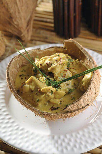 Curry de pollo y coco
