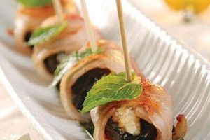 Ciruelas envueltas en tocino