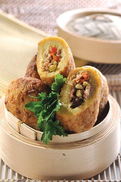 Croquetas de plátano con picadillo