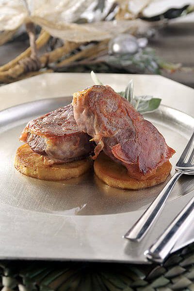 Medallón envuelto en jamón Serrano