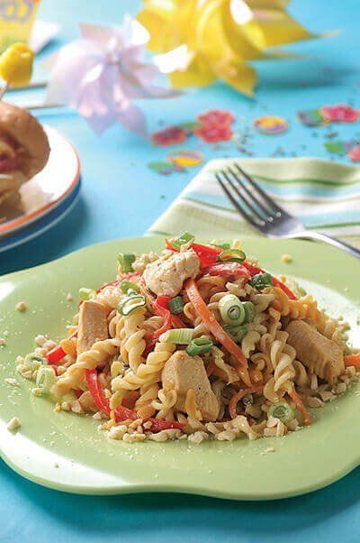 Fusilli con cacahuate