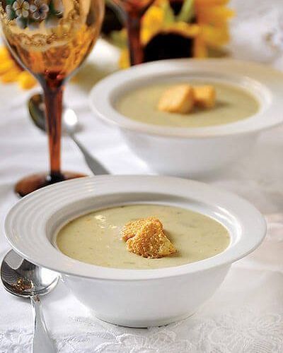 Crema de apio con champiñones