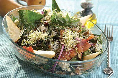 Ensalada de espinaca con peras