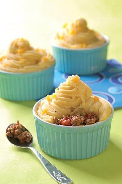 Tacitas  de carne  molida con  tapa de papa