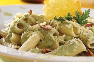 Pasta con salsa de cilantro