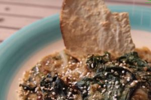 Amaranto y espinaca en salsa verde
