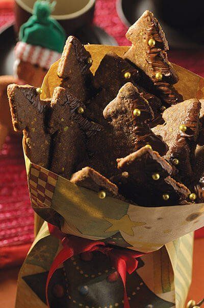 Arbolitos de chocolate y pistaches