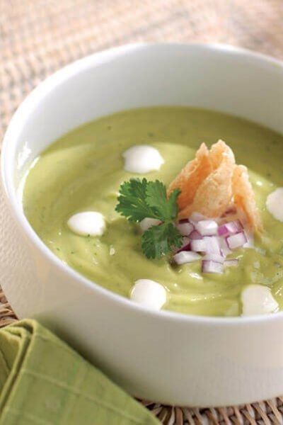 Sopa fría de aguacate
