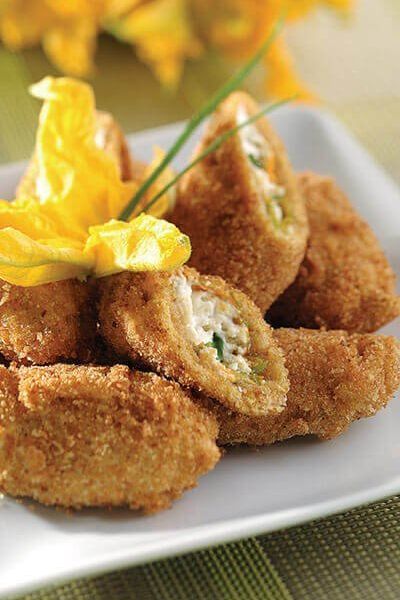 Flores de calabaza rellenas