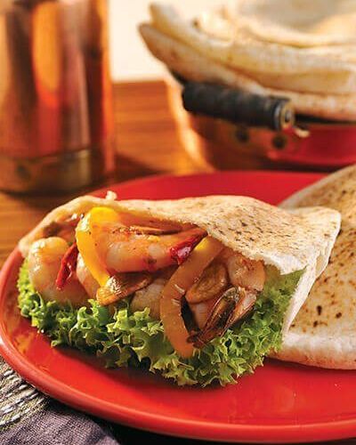 Pitas de camarón al ajillo