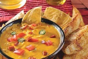 Dip de queso amarillo con chorizo
