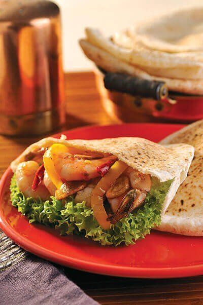 Pitas de camarón al ajillo