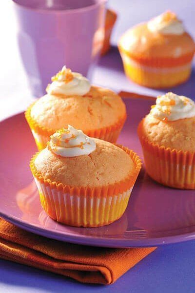 Panquecitos de calabaza con betún de queso crema