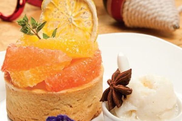 Tarta de cítricos con crema de limón