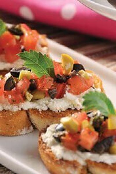 Bruschettas con aceitunas