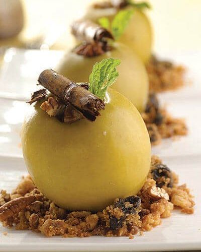 Manzanas verdes rellenas