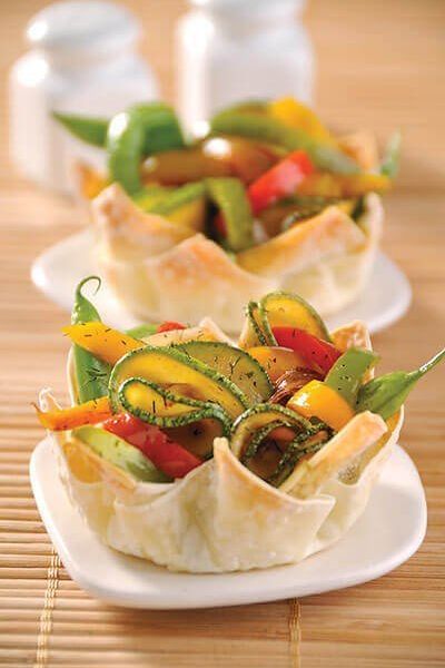 Tartitas de verduras a la parrilla