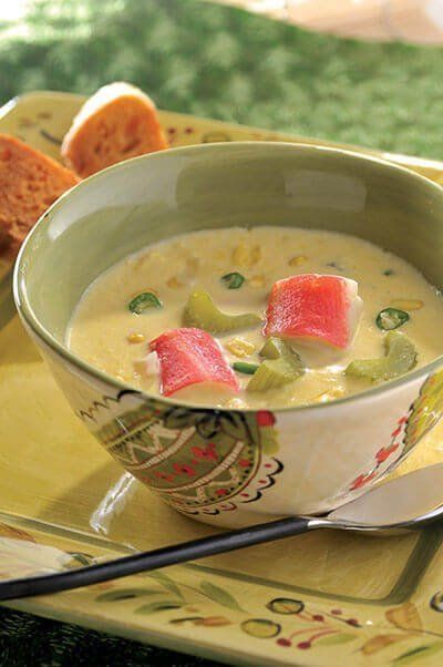 Sopa de surimi y elote