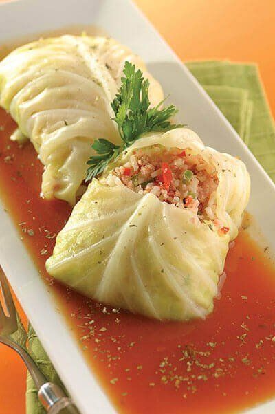 Rollos de col rellenos de jamón|Cocina con Alegría