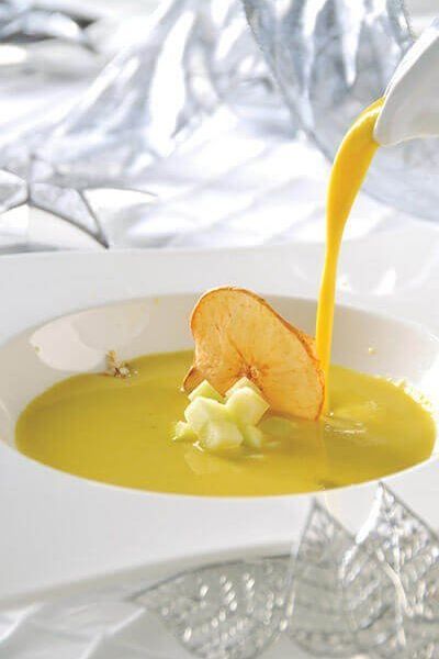 Crema de manzana con curry